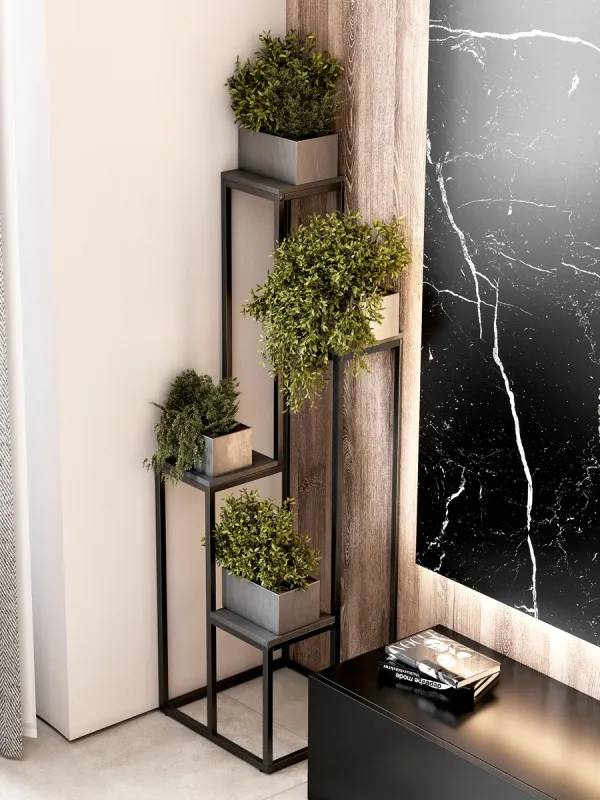 Стеллаж декоративный "Нора" графит